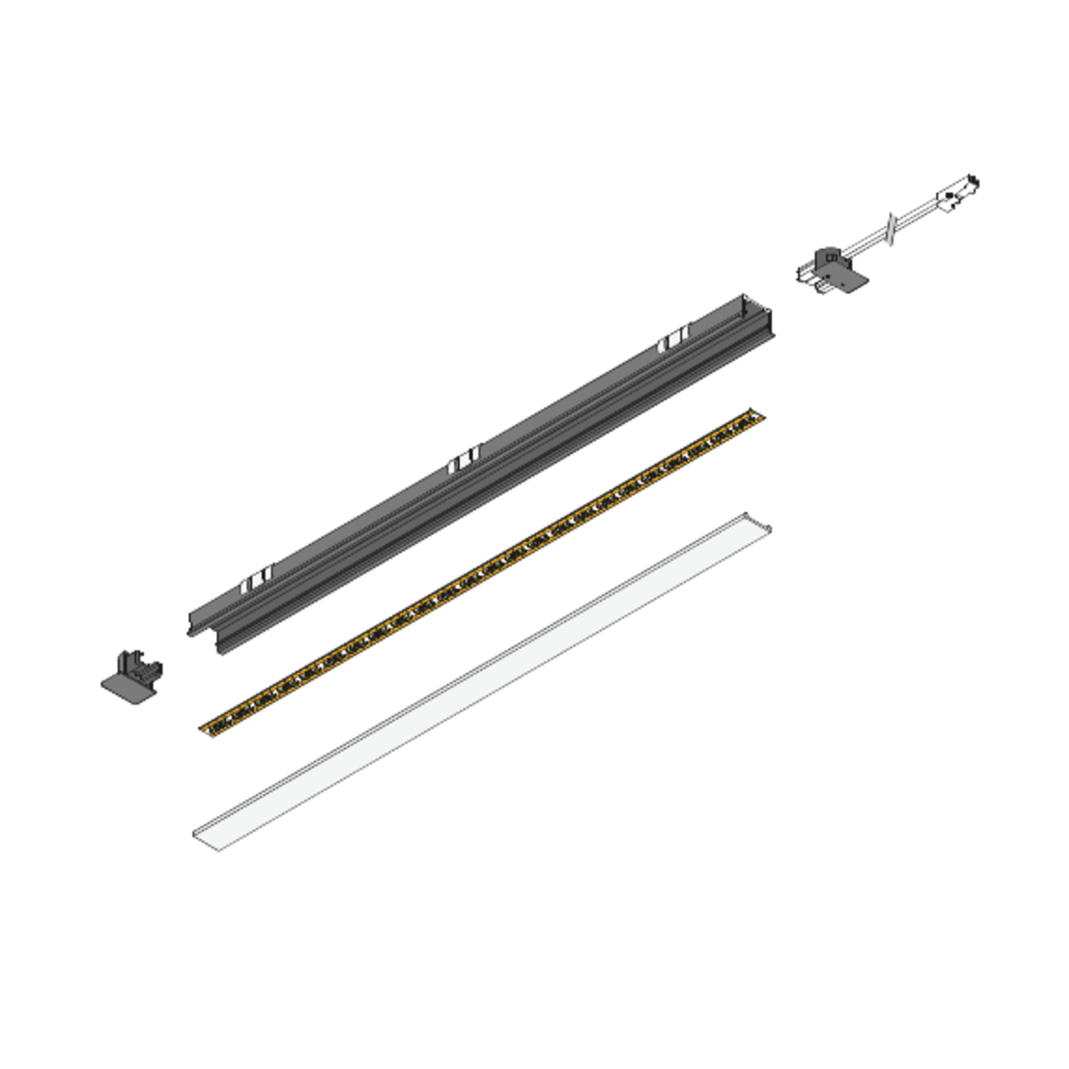Moove3 led profiel 3m WDC 24V 10W/M zwart